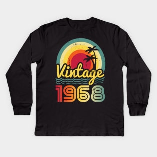 Vintage 1968 Made in 1968 55th birthday 55 years old Gift Kids Long Sleeve T-Shirt